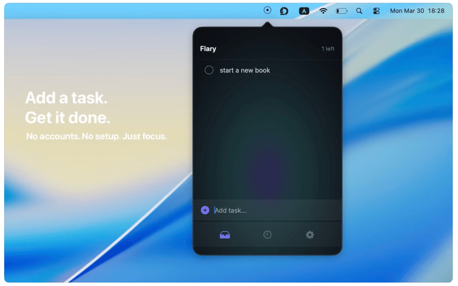 Flary tasks screenshot